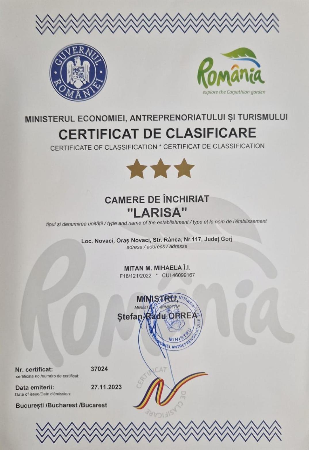 Casa De Vacanta Larisa Novaci-Străini Dış mekan fotoğraf